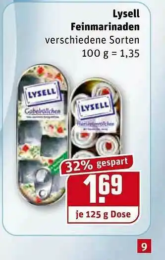 REWE Lysell Feinmarinadeln Angebot