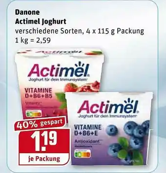 REWE Danone Actimel Joghurt Angebot