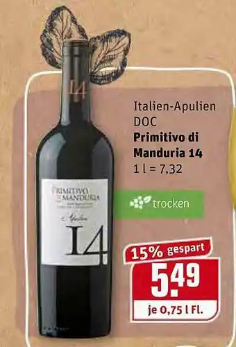 REWE Kaufpark Primitivo Di Manduria 14 Angebot