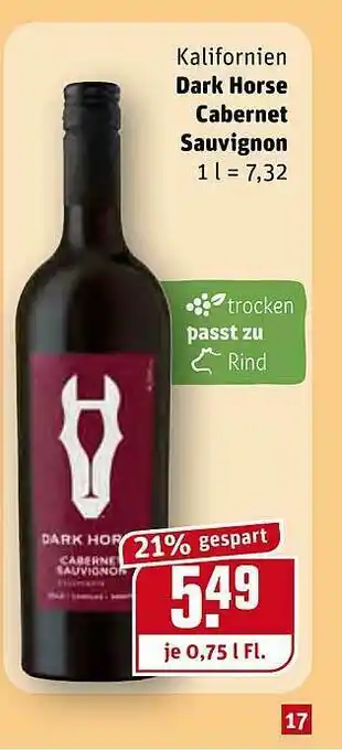 REWE Kaufpark Kalifornia Dark Horse Cabernet Sauvignon Angebot