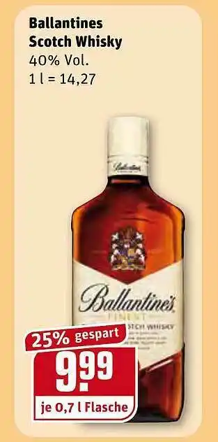 REWE Kaufpark Ballantines Scotch Whisky Angebot