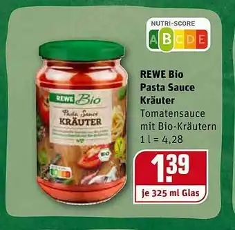 REWE Kaufpark Rewe Bio Pasta Sauce Kräuter Angebot