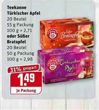 REWE Kaufpark Teekanne Türkischer Apfel Oder Süßer Bratapfel Angebot