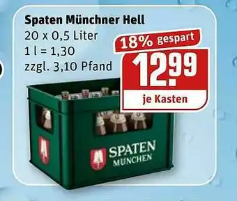 REWE Kaufpark Spaten Münchner Hell Angebot