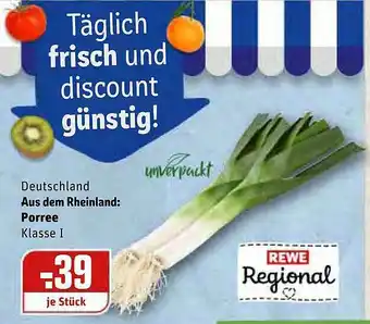 REWE Kaufpark Aus Dem Rheinland Porree Angebot