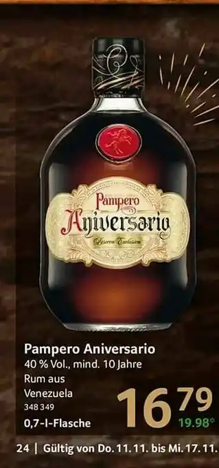 Selgros Pampero Aniversario Angebot