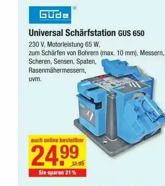 V Baumarkt Güde Universal Schärfstation Gus650 Angebot