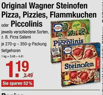 V Markt Original Wagner Steinofen Pizza, Pizzies, Flammkuchen Oder Piccolinis Angebot