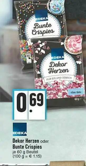 E-Center Edeka Dekor Herzen Oder Bunte Crispies Angebot