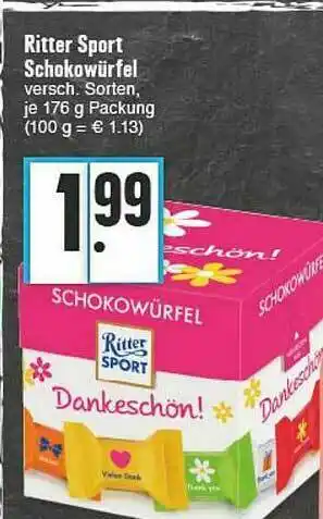 E-Center Ritter Sport Schokowürfel Angebot