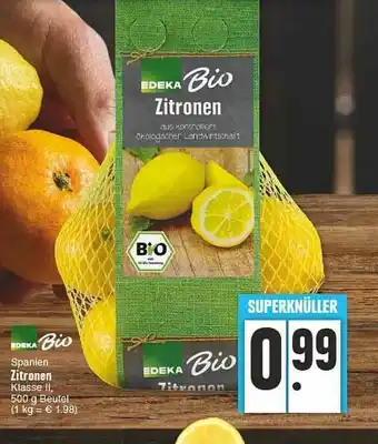 E-Center Edeka Bio Spanien Zitronen Angebot