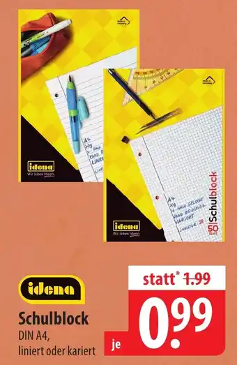 Famila Nord Ost idena Schulblock Angebot