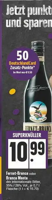 E-Center Fernet Branca Oder Branca Menta Angebot