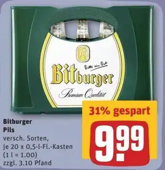 REWE Center Bitburger Pils je 20 x 0.5-l-Fl.-Kasten Angebot