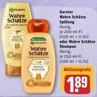 REWE Center Garnier Wahre Schätze Spülung oder Wahre Schätze Shampoo Angebot