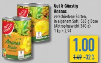 diska Gut & Günstig Ananas 565 g Angebot