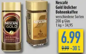 diska Nescafé Gold löslicher Bohnenkaffee 200 g Angebot