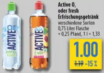 diska Active 0, oder fresh Erfrischungsgetränk 0.75 L Angebot