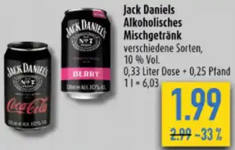 diska Jack Daniels Alkoholisches Mischgetränk 0.33 L Angebot