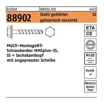 ManoMano Multi-monti - MULTI-MONTI-plus ss 12,0x160, Sechskantkopf mit Scheibe, A2K, 25 St Angebot