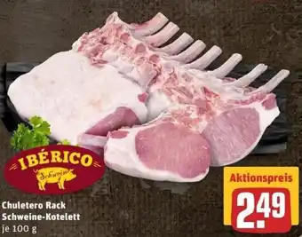 REWE Center Ibérico Chuletero Rack Schweine-Kotelett je 100 g Angebot