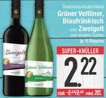 E-Center Grüner Veltliner, Blaufränkisch oder Zweigelt 1 l Angebot