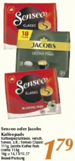 inkoop Senseo oder Jacobs Kaffeepads Angebot