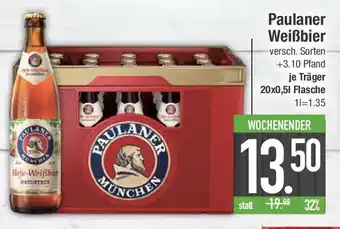 E-Center Paulaner Weißbier 20x0,5 l Angebot