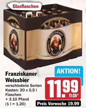 AEZ Franziskaner Weissbier 20 x 0,5 l Angebot