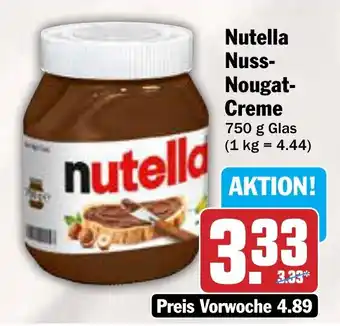 AEZ Nutella Nuss- Nougat- Creme 750 g Angebot