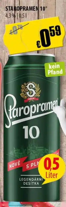 FreeOneShop STAROPRAMEN 10° 4,3% 0,5 l Angebot