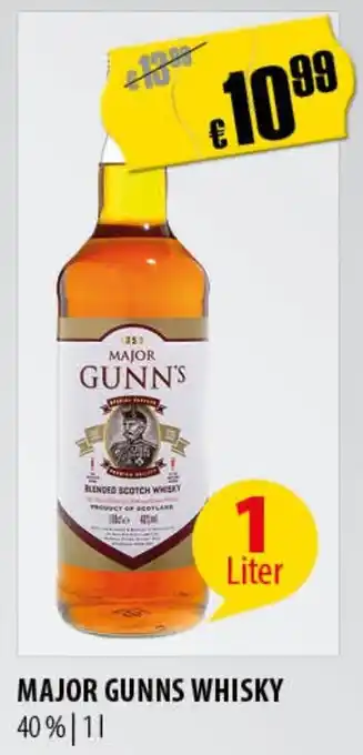 FreeOneShop MAJOR GUNNS WHISKY 40% 1 l Angebot