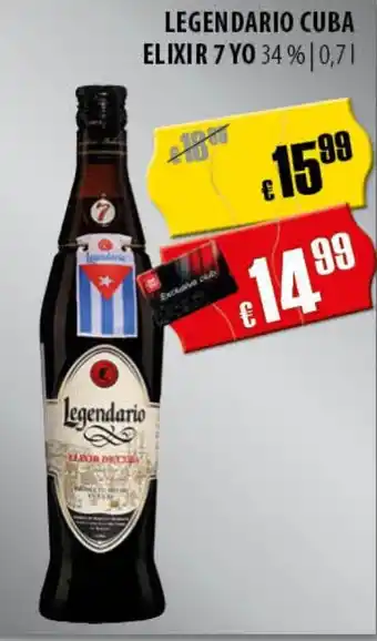 FreeOneShop LEGENDARIO CUBA ELIXIR 7 YO 34 % 700 ml Angebot