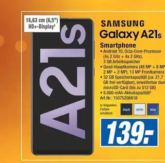 Expert Technomarkt Samsung Galaxy A21s Smartphone Angebot