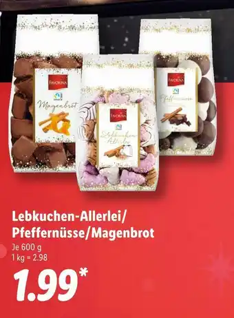 Lidl Favorina lebkuchen-allerlei oder  pfeffernüsse, magenbrot Angebot