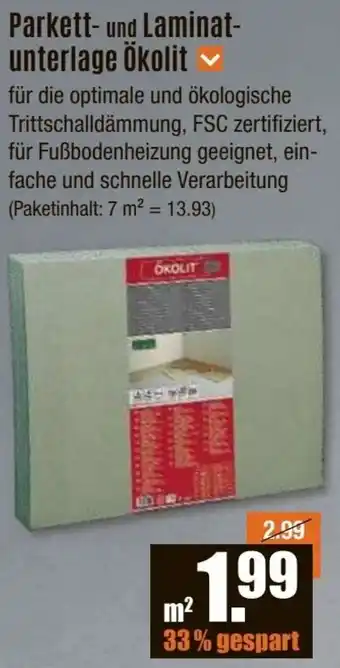V Baumarkt Parkett und Laminatunterlage Ökolit Angebot