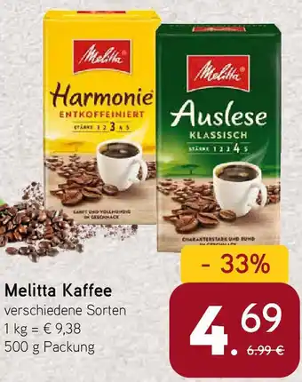 Dornseifer Melitta Kaffee 500 g Packung Angebot