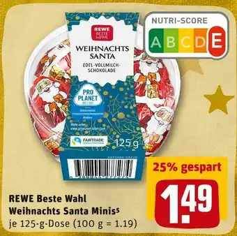 REWE Rewe beste wahl weihnachts santa minis Angebot