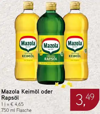 Dornseifer Mazola Keimöl oder Rapsöl 750 ml Flasche Angebot