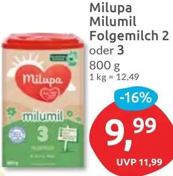 Budni Milupa Milumil Folgemilch 2 oder 3, 800 g Angebot