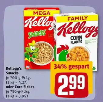 REWE Kellogg’s smacks oder corn flakes Angebot