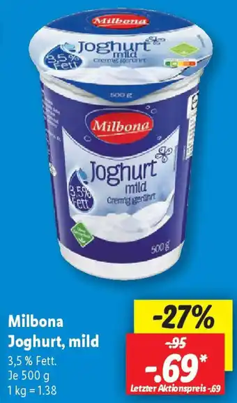 Lidl Milbona Joghurt, mild 500 g Angebot