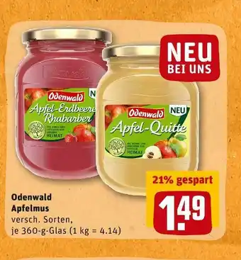 REWE Odenwald apfelmus Angebot