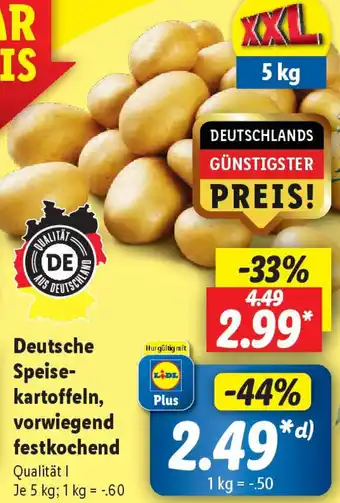 Lidl Deutsche Speisekartoffeln, vorwiegend festkochend 5 kg Angebot