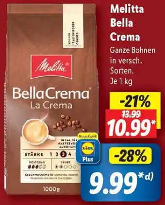 Lidl Melitta Bella Crema 1 kg Angebot