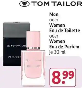 Rossmann TOM TAILOR Man oder Woman Eau de Toilette oder Woman Eau de Parfum je 30 ml Angebot