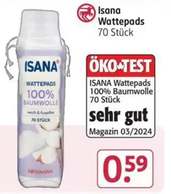 Rossmann ISANA Wattepads 70 Stück Angebot