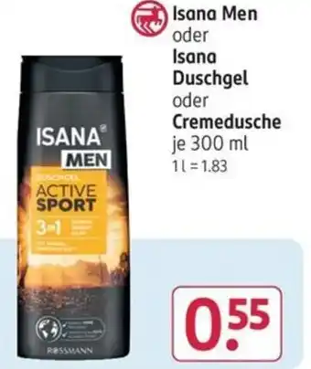 Rossmann Isana Men oder Isana Duschgel oder Cremedusche 300 ml Angebot