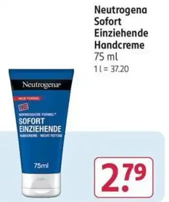 Rossmann Neutrogena Sofort Einziehende Handcreme 75 ml Angebot