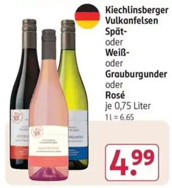 Rossmann Kiechlinsberger Vulkanfelsen Spät- Weiß- Grauburgunder oder Rosé 0,75 Liter Angebot